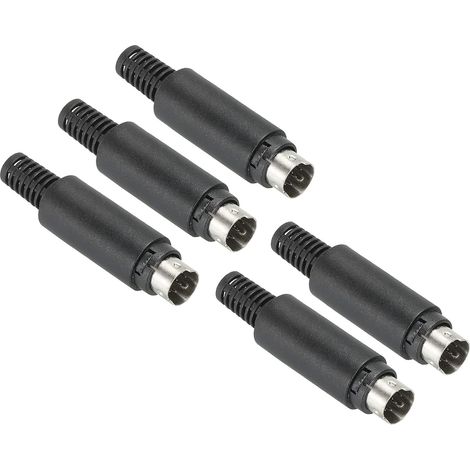 Prise S-Vidéo DIN - 5 Pièces - Connecteur 8 Broches - Transmission Signal Vidéo - Pour TV Et Lecteur DVD - Noir 54x13mm (1/4)