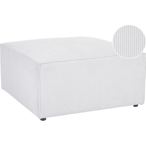 Pouf Ottoman pour Salon Moderne en Velours Côtelé Blanc Cassé Lemvig (1/5)