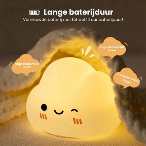 Veilleuse nuage - éclairage de chambre d'enfant - Veilleuse bébé rechargeable - Veilleuse bébé - Lumière d'ambiance - étiquette (1/5)