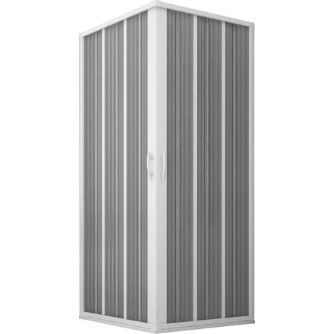 Box Doccia Angolare 75x90 cm 2 Ante a Soffietto in PVC Apertura Centrale H185 cm Dorini Bianco (1/4)