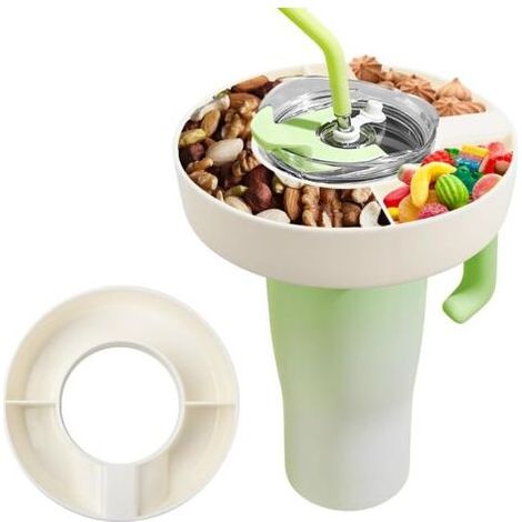Plateau à Goûter en Silicone Réutilisable pour Gobelet Stanley 40 oz, Stanley Cup 40 oz Snack Bowl Bol à Collation Plateau à Snacks Compatible avec Tasse Stanley Grande Capacité (1/5)