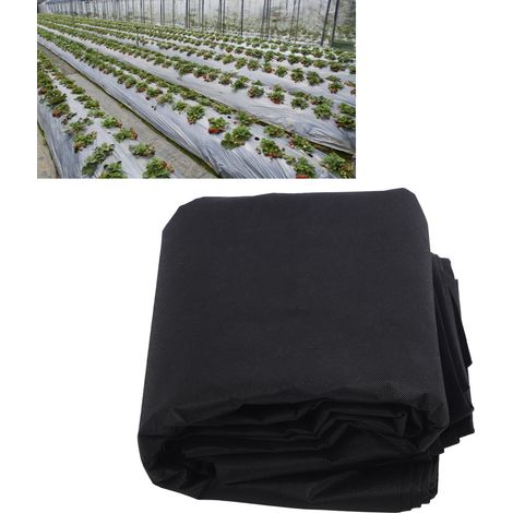 Dicke Frostschutzabdeckung für Pflanzen, kältebeständige Gewebeschutzabdeckung, Gemüseschutzabdeckung aus Vliesstoff, 1,6 x 9 m, schwarz. (1/5)