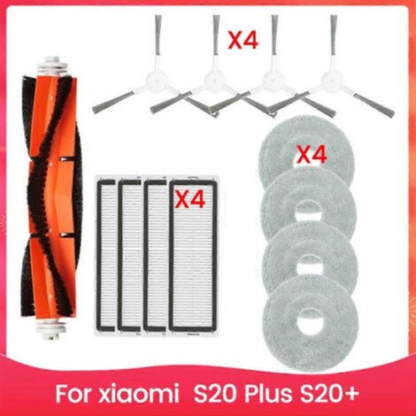 Repuestos para la aspiradora robot Xiaomi S20 Plus: cepillo lateral principal, filtro HEPA, mopa, etc.
