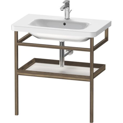 Portasciugamani DURASTYLE 440x740mm con ripiano bianco lucido / noce massello