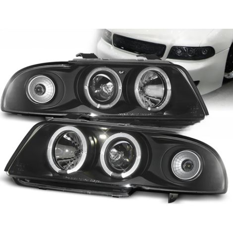 Paire de feux phares Audi A4 B5 de 1994 a 1998 angel eyes noir-27360999 (1/2)