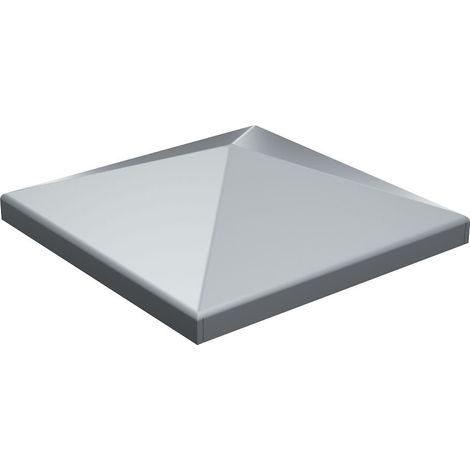 Slid'Up By Mantion – Chapeau couvre-poteau carré en acier brut – 15 x 15 cm – Protection contre infiltrations d'eau – Forme pyramide – Garantie 5 ans