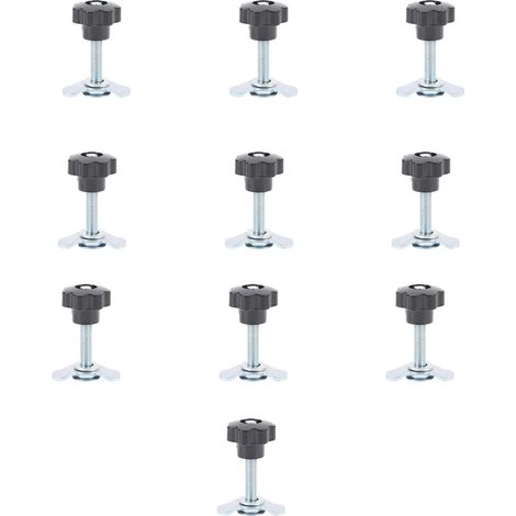 Raccords de goujon fileté pour voie en L, couleur argent, Double cosse M8 pour camionnette 60mm/2,36 pouces, 10 pièces