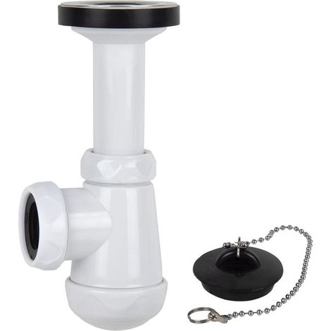 Sifón Botella Corto Con Salida Ø32-40 Y Válvula Lavabo Bidé 1 1/4 x 70 (1/4)