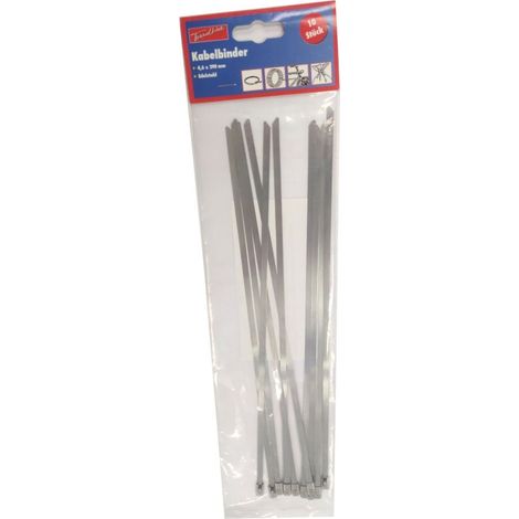 TrendLine Kabelbinder 4,6 x 290 mm 10 Stück Edelstahl Metallkabelbinder