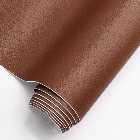 Patchs de réparation pour cuir synthétique 20 x 30 cm Marron clair - Patchs adhésifs imperméables - Forte résistance pour canapé, siège de voiture, table basse, meubles, bateau, facile à appliquer (1/5)