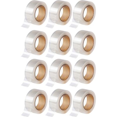 Ruban adhésif d'emballage - JUANIO - 100 m x 4,8 cm - Transparent - Adhésion forte - Lot de 12 (1/5)
