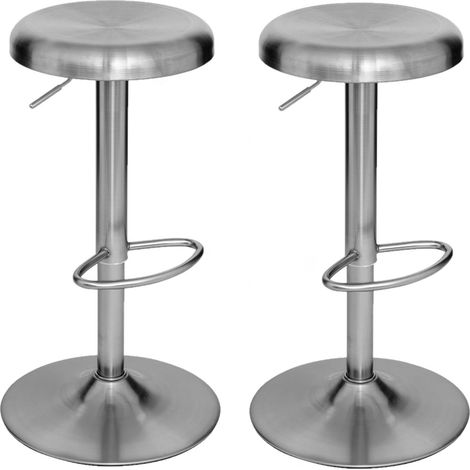 Lot de 2 tabourets en acier chromé ISLA (1/5)