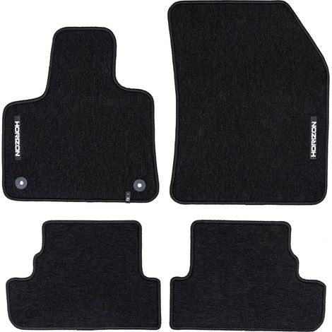 Tapis de Sol de Voiture pour Peugeot 3008 II Hybrid 2016-2024 Velours Noir 4Pcs