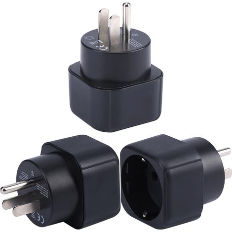 Adaptateur de Prise Europe vers États - Unis/Canada, Adaptateur de Prise France vers Prise Canada, Convertisseur de Prise de Voyage Europe/Allemagne/France vers États - Unis (3 pièces) (1/5)