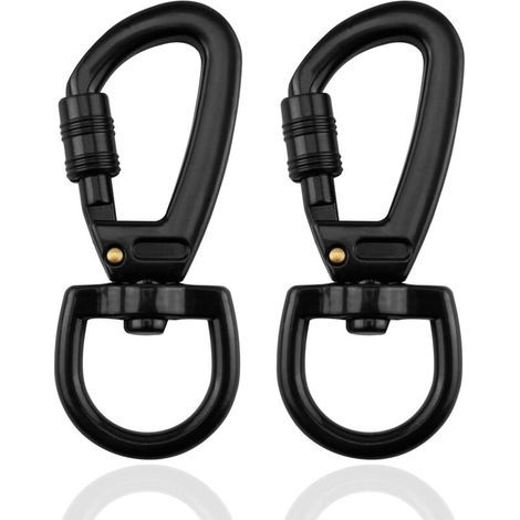 2 Pièces Mousqueton Laisse Chien, Mousquetons Robustes en Alliage de Zinc avec Articulation Pivotante à 360 Degrés, Mousquetons Pivotants pour Chiens, pour Laisse de Chien, Alpinisme et Porte-Clés (1/5)