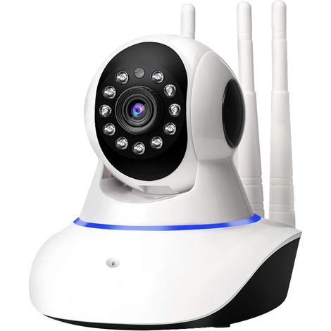 (Carte non incluse) Caméra de sécurité WiFi HD 1080P, fonction de vision nocturne, surveillance de sécurité bébé/animal de compagnie, rotation à 360°. (1/5)