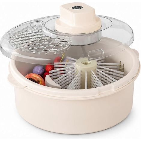 Essoreuse à salade électrique beige base antidérapante laveuse et sécheuse de légumes multifonctionnelle pour cuisine zd-beige (1/2)