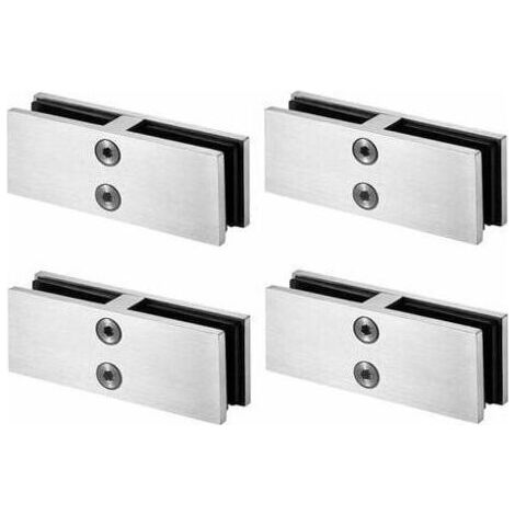 Pince de fixation pour balustrade en verre - En acier inoxydable 304 - Pour balustrade en verre - Clôture de piscine (4, 180 degrés), (1/4)