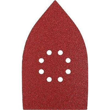 kwb Triangolo di levigatura per levigatrici Delta e multi - per metallo, legno, vernice ecc., per levigatrici multiple Black, Decker, Ferm, Worx B-&-D , 107 x 175 mm, grana K-180, 5 pezzi, perforato (1/3)