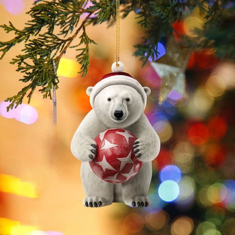 Pendentif Noel Ours - Décoration Acrylique pour Arbre de Noël Intérieur et Extérieur - 1 Pièce (1/3)
