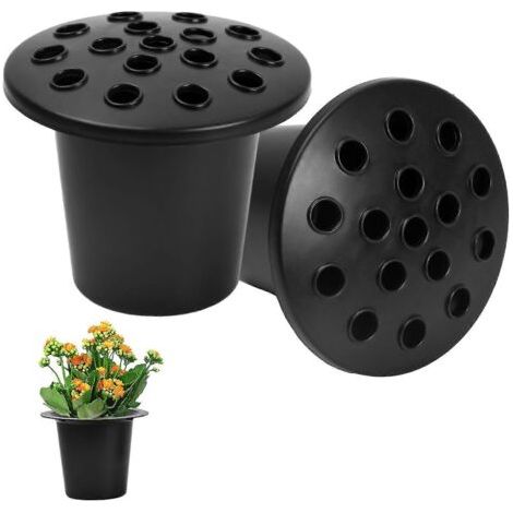 Pair Porte-fleurs noirs pour tombes, vases commémoratifs à insérer dans la tombe, vases pour la décoration funéraire