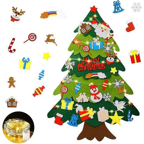 Calendrier de l'Avent ornements de Noël bricolage compte à rebours 24 jours avec poches (b, style) (1/5)
