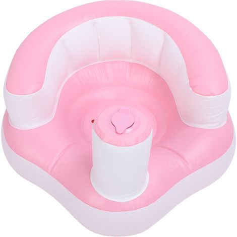 Siège bébé gonflable en PVC souple et hypoallergénique avec pompe à air siège de sécurité portable avec dossier pour une utilisation sur le sol, le lit, la douche et la piscine. (1/5)