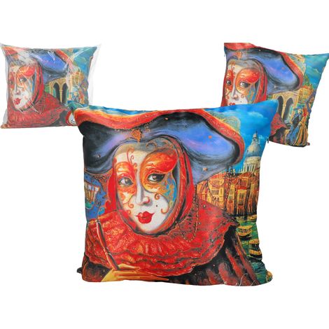 Kissen mit Füllung/Reißverschluss - Alex Levin, Venezianische Maske (Carmani)