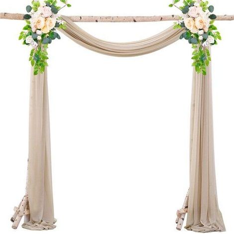 Voile en soie champagne foncé, 75 x 300 cm, pour la décoration de mariage