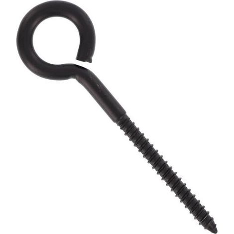 Piton Bois Inox A4 Noir 8X108 Filetée sur 70 Oeil 20 (1/2)