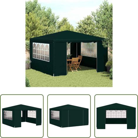 vidaXL Chapiteau de jardin - Tente de réception et parois latérales 4x4 m Vert 90 g/m² (1/5)
