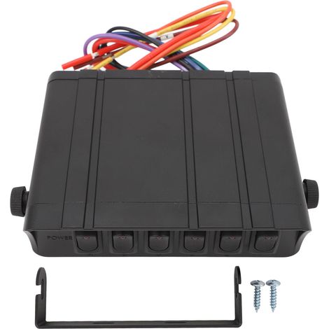 Boîtier 6 interrupteurs basculants SPST - Rouge - Aluminium - 40A 12-24V CC - Étanche pour Auto Bateau Camping-car (1/5)