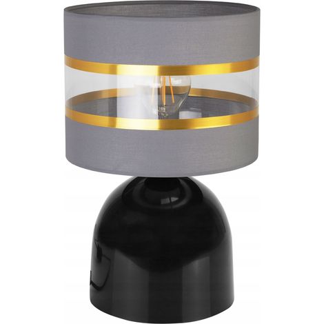 NACHTTISCHLAMPE, ELEGANTER GOLDENER LAMPENSCHIRM, 20 CM