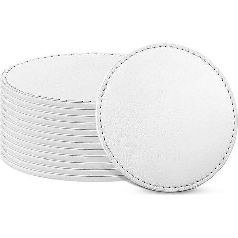 12 pièces rond sublimation sous verres 4 pouces sublimation sous verres vierge Non Slip rond chaleur Transfer sous (1/5)