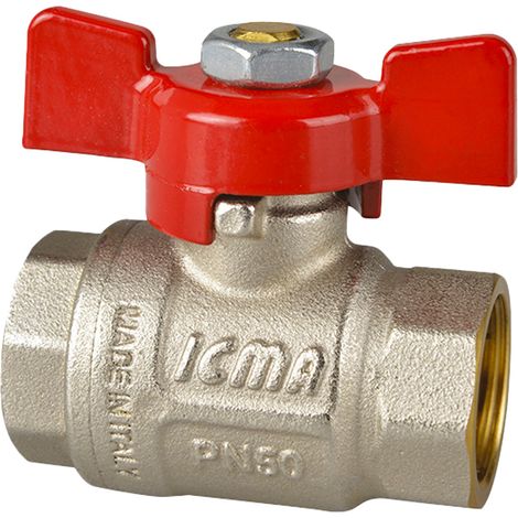 Valvola A Sfera F/F A Passaggio Totale Con Farfalla In Alluminio Icma 1" Pn 40