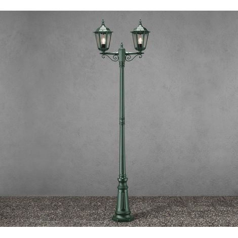 2-flammige Gartenlaterne FIRENZE, Aluminium grün, inkl. Pfahl (1/5)