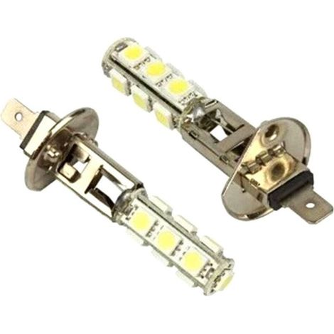 Feux antibrouillard LED H1 13 SMD 5050 blancs 12 V – Lot de 2 ampoules pour phare avant et feu de position (1/5)