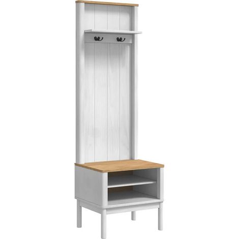 Hallway Cabinet FLORO White 50 x 40 x 158 cm Solid Pine Wood vidaXL