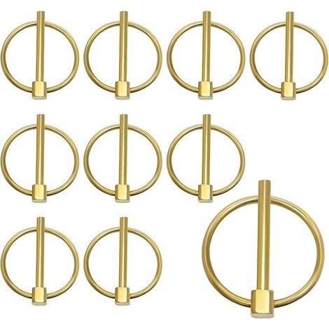 10 Pièces Goupille Agricole, Goupille de Verrouillage de Remorque, Goupilles Clips Rond Sécurité pour Ferme, Tracteurs, Remorques, Camions, Tondeuses à Gazon (1/5)