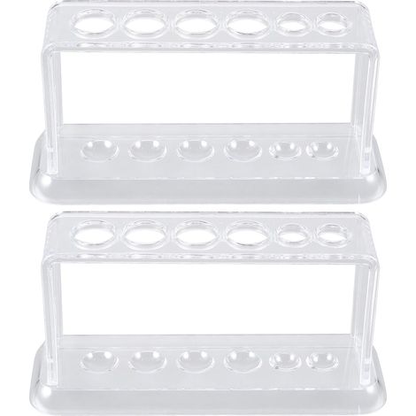 Porte Tube Réutilisable et Lavable en Plastique Prise de Étagère à Tubes à Essai 6 Trous, Support Pratique Lot de 2 Pièces pour Laboratoire (1/5)