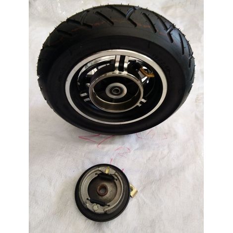 10-inch electric scooter with drum brake rims, suitable for rideshare vehicles and tricycles, with drum brake rims corresponding to 10x2.5 and 10x2.1. (1/4)