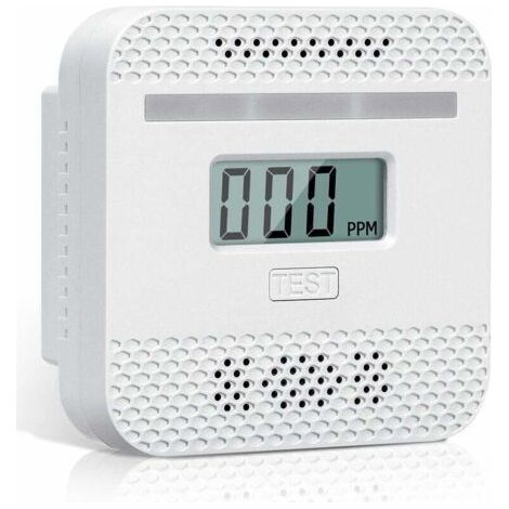 Carbon Monoxide Detector, Intelligent Carbon Monoxide Detector with LCD Display, Complies with EN 50291 Standard, with Test Button and LED Status Indicator (Mini 1PC) (1/5)
