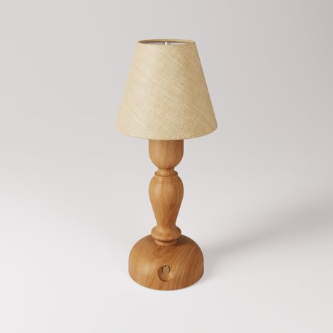 Lampada portatile ricaricabile Cabless14 con lampadina a goccia e paralume (1/5)