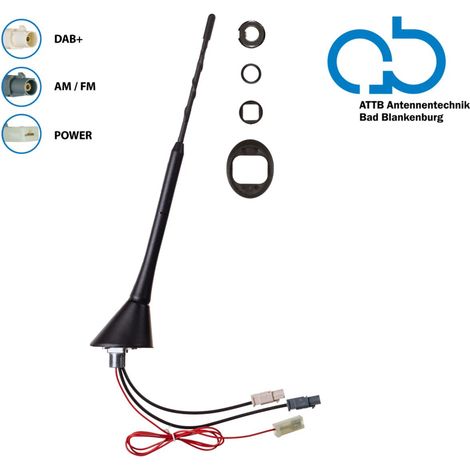 Antenne de toit AM FM DAB+ inclinaison 76 12V externe phantome