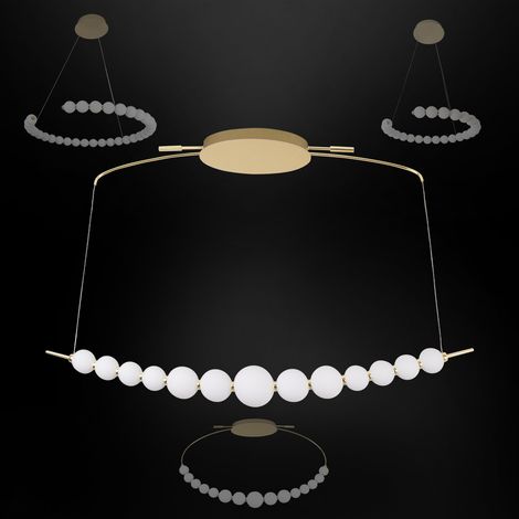 Hexim Light Pendelleuchte LED 4000K Hängeleuchte Wandleuchte Deckenleuchte Lampen Pearl: Gold, Pendelleuchte Gerade (1/4)
