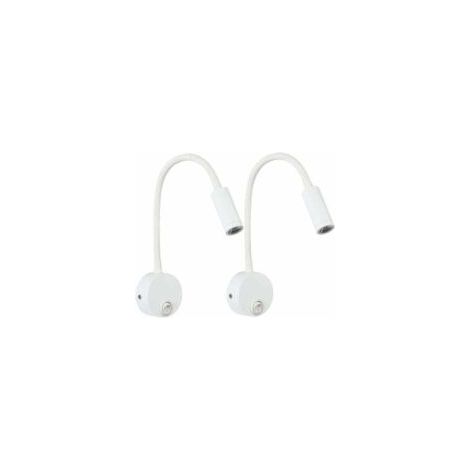 Crezuo LED-Wandleuchte für Schlafzimmer, Leselampe, Set mit 2 Wandleuchten mit Schwanenhalsschalter, 3 Watt, für Kinder- und Jugendzimmer.