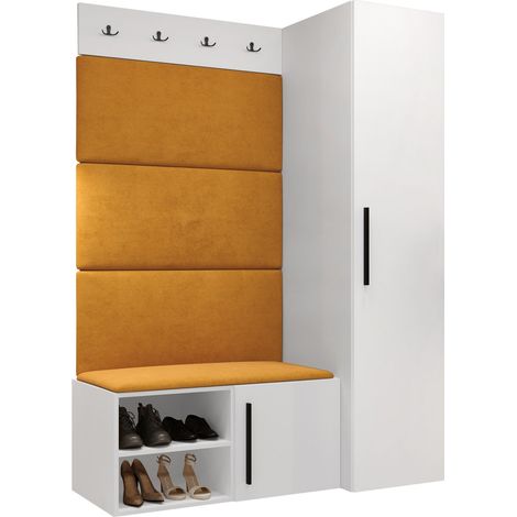 Conjunto para recibidor Nitos II, Manila 32, 191x124x50cm, Tapiz, Aglomerado laminado, Montada en la pared, Colocada