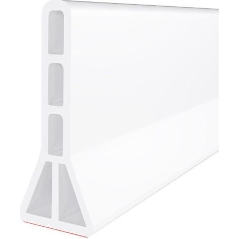 Pare-éclaboussures de seuil de douche de 3 pouces de haut, pare-éclaboussures de douche pliable de 200 cm, convient aux douches sans seuil (blanc). (1/5)