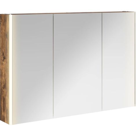 Maison Exclusive - Badezimmerspiegelschrank Geräucherte Eiche 103