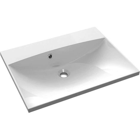 Sapho Maria - Lavabo 60x46 cm, con troppopieno, senza foro per miscelatore, bianco MA060-0